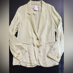Beautiful Forte Forte Crinkled Blazer Jacket Green Sage Mint Size II US 6